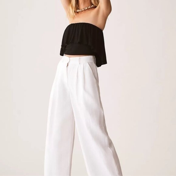 Anthropologie Flounce Layered Ruffle Black Tube Top Size Large - Picture 4 of 6